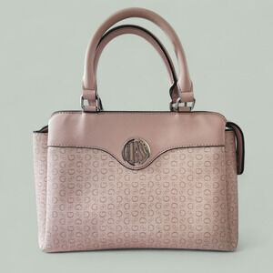 GUESS Tote Bag Handbag Classic Logo Print peach with coin purse